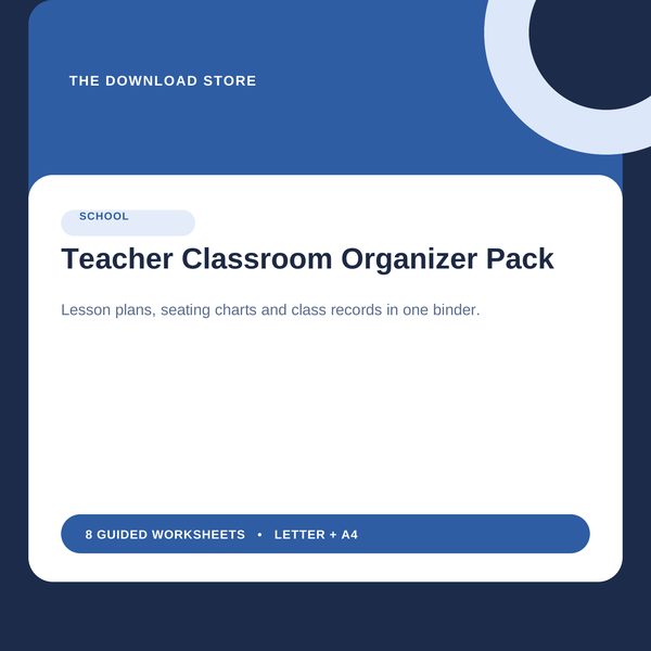 Teacher Classroom Organizer Pack printable cover